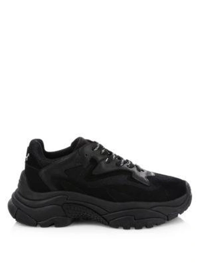 Shop Ash Addict Leather & Mesh Sneakers In Black