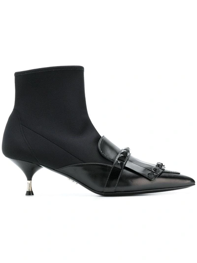 Shop Prada Pointed Sock Boots - Black