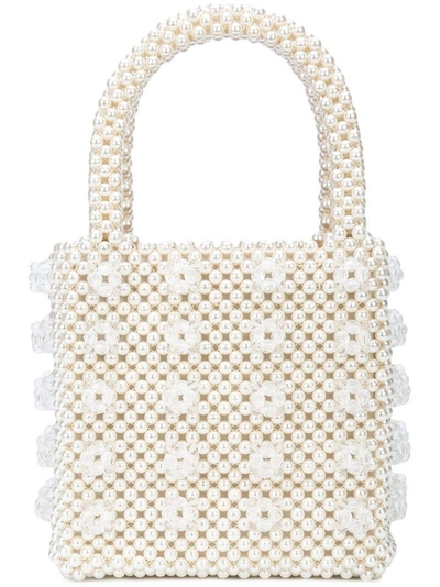 Shop Shrimps All Over Beaded Bag - White