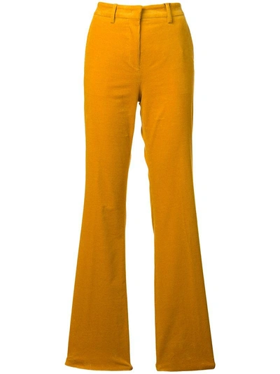 Shop Etro Corduroy Flared Trousers - Orange In Yellow & Orange