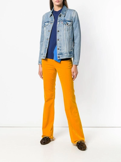 Shop Etro Corduroy Flared Trousers - Orange In Yellow & Orange