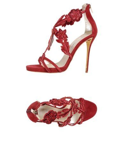 Shop Oscar De La Renta Sandals In Red