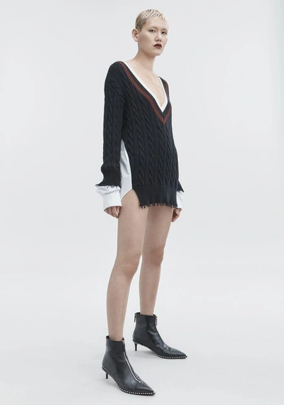 Shop Alexander Wang Hybrid Varsity Pullover In Black