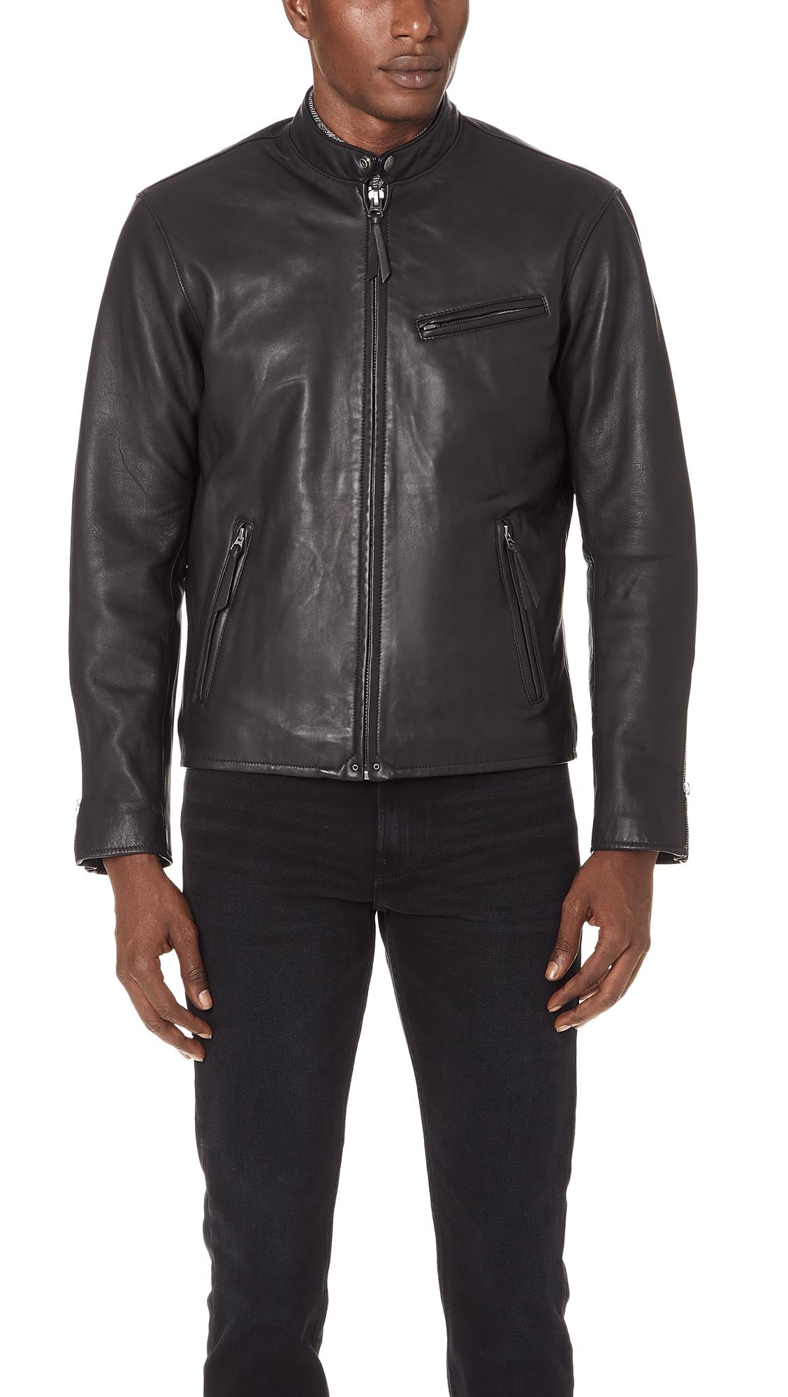 polo cafe racer leather jacket