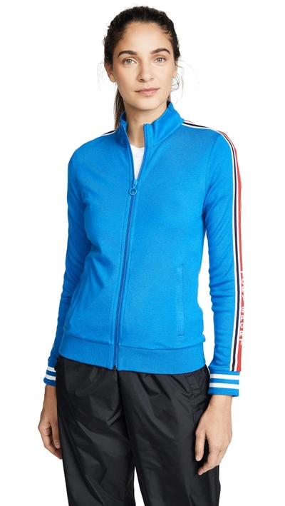 Shop Tory Sport Wool Blend Track Jacket In Galleria Blue