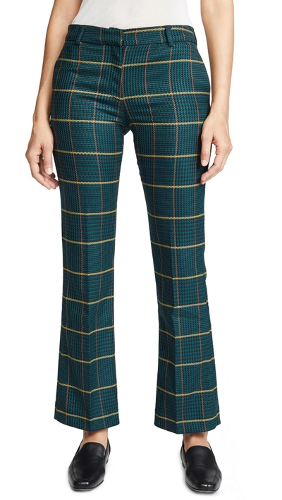 Shop Anine Bing Cindy Pants In Green Plaid