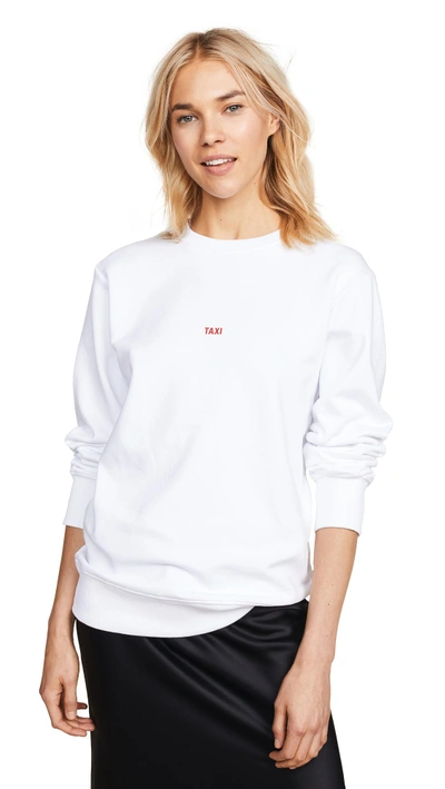 Shop Helmut Lang Paris Taxi Sweatshirt In White