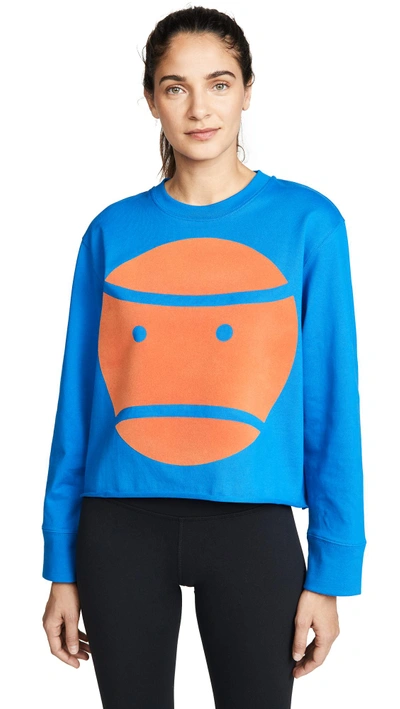Shop Tory Sport Grumps Cropped T-shirt In Galleria Blue