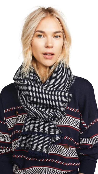 Shop Isabel Marant Alany Wooly Scarf In Midnight