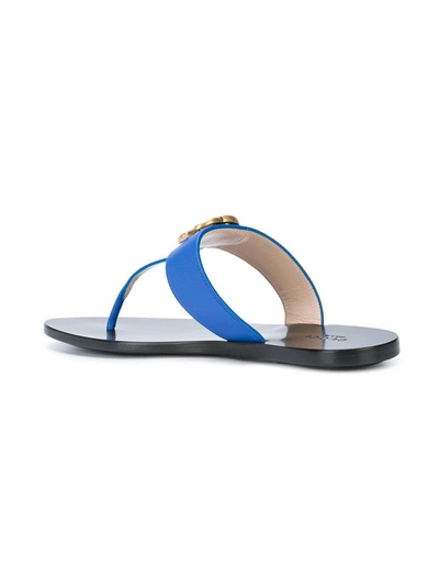 Shop Gucci Gg Thong Sandals - Blue