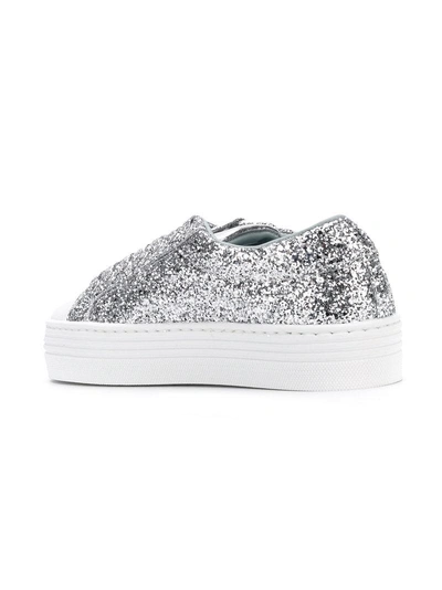 Shop Chiara Ferragni Glitter Low-top Sneakers - Grey
