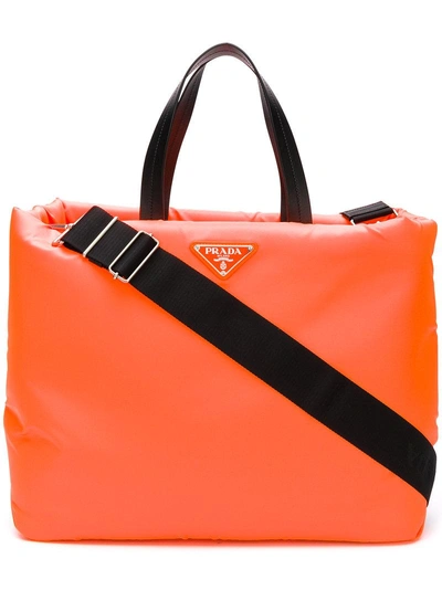 Shop Prada Medium Shopper Bag - Yellow & Orange