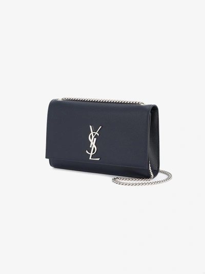 Shop Saint Laurent Mittelgrosse Schultertasche Mit Monogrammmuster In Blue