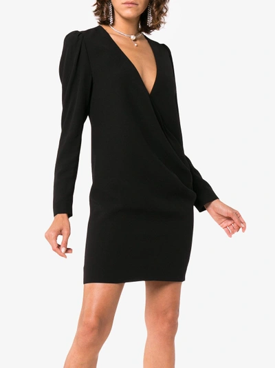 Shop Givenchy Silk Wrap Dress With Side Embellishment In Black