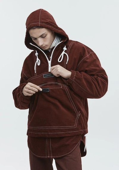 Shop Alexander Wang Baby Cord Anorak In Maroon