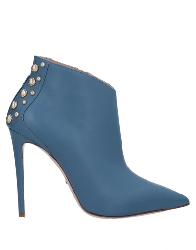 Shop Elisabetta Franchi Ankle Boot In Pastel Blue