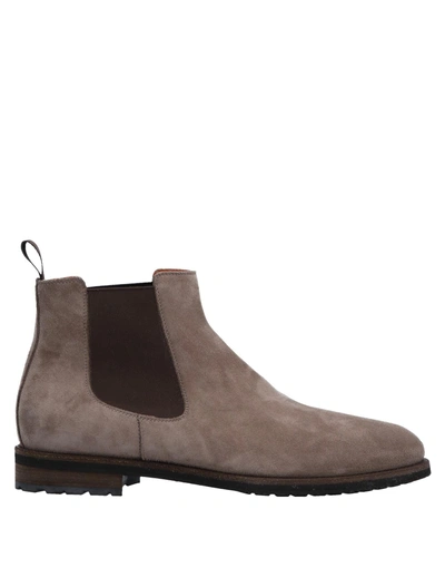 Shop Santoni Man Ankle Boots Khaki Size 8.5 Soft Leather