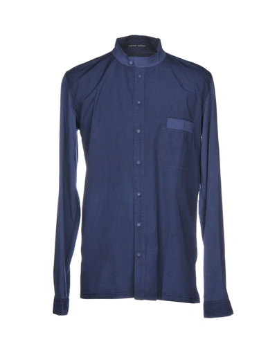 Shop Hannes Roether Shirts In Dark Blue