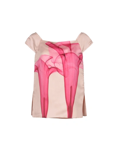 Shop Versace Tops In Pink