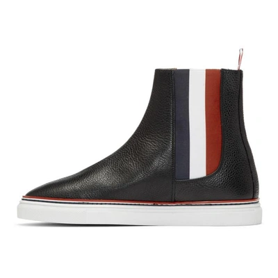 Shop Thom Browne Black Trainer Chelsea Boots