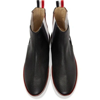 Shop Thom Browne Black Trainer Chelsea Boots