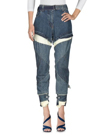 Shop Sacai Denim Pants In Blue