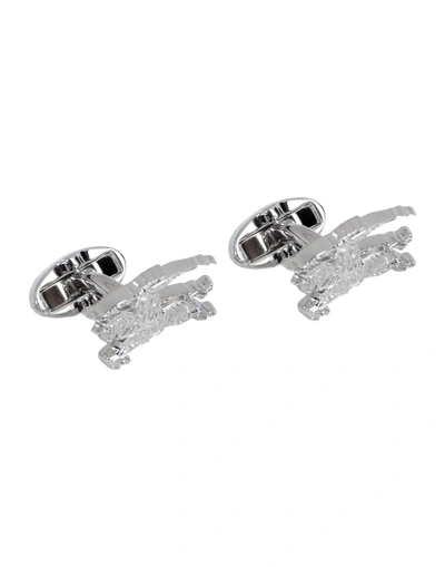 Shop Burberry Cufflinks And Tie Clips In Silver