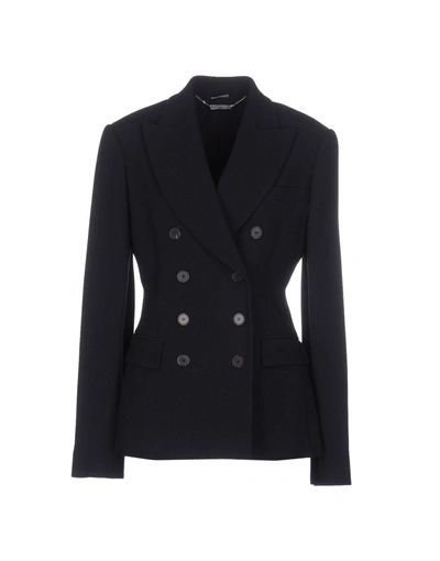 Shop Alexander Mcqueen Blazers In Dark Blue