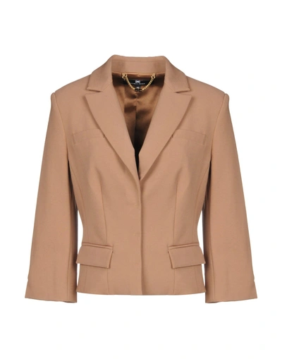 Shop Elisabetta Franchi Sartorial Jacket In Khaki