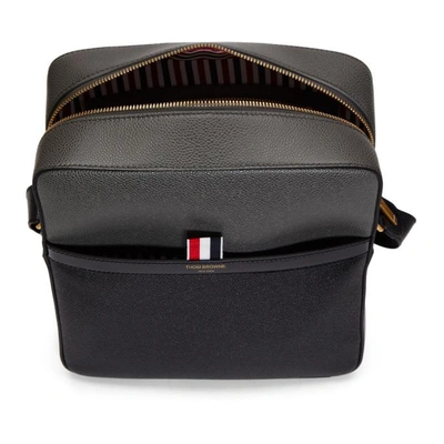 Shop Thom Browne Black And Grey Camera Bag In 001 Black