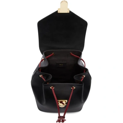 Shop Fendi Black 'forever ' Flap Backpack In F13x8 Black
