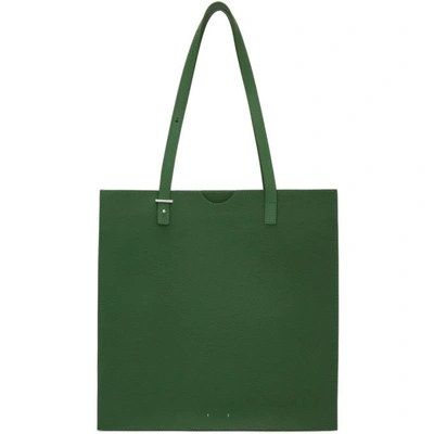 Shop Pb 0110 Green Embossed Leather Tote