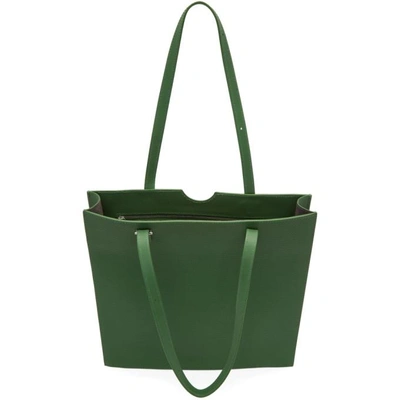 Shop Pb 0110 Green Embossed Leather Tote