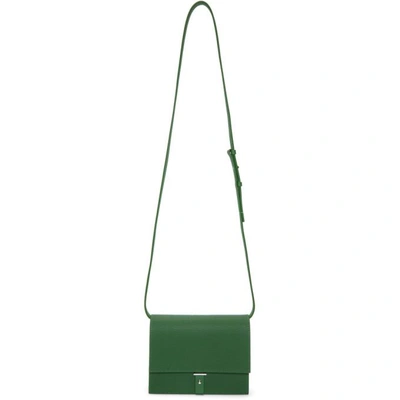 Shop Pb 0110 Green Flap Bag In Flat Green