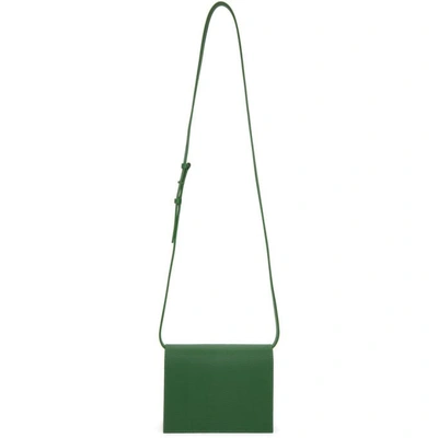 Shop Pb 0110 Green Flap Bag In Flat Green