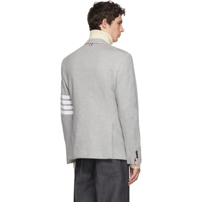 Shop Thom Browne Grey Jersey Four Bar Classic Blazer In 055ltgrey