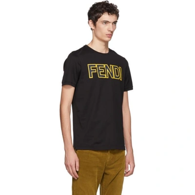 Shop Fendi Black Logo T-shirt In F0qa1.blk