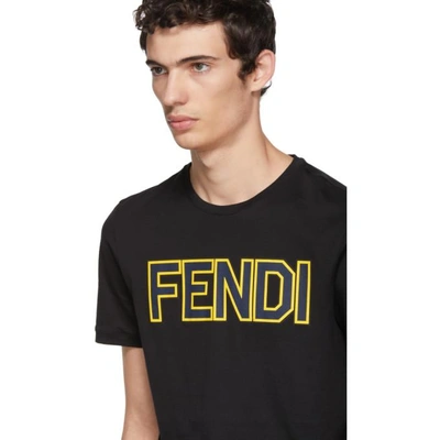 Shop Fendi Black Logo T-shirt In F0qa1.blk