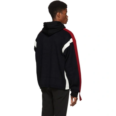 Shop Miharayasuhiro Navy Layered Knight Hoodie