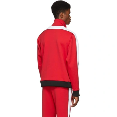 Shop Miharayasuhiro Red Enlarged Zip Track Jacket