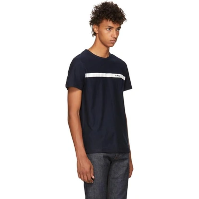 Shop Apc A.p.c. Navy Yukata T-shirt In Iakdknavy