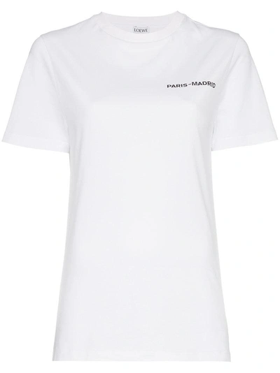 Shop Loewe Printed Logo Back Crew Neck T-shirt - White