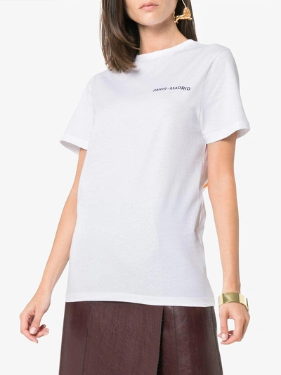 Shop Loewe Printed Logo Back Crew Neck T-shirt - White