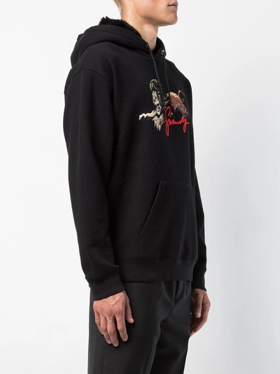 Shop Givenchy Lion-print Embroidered Hoodie - Black