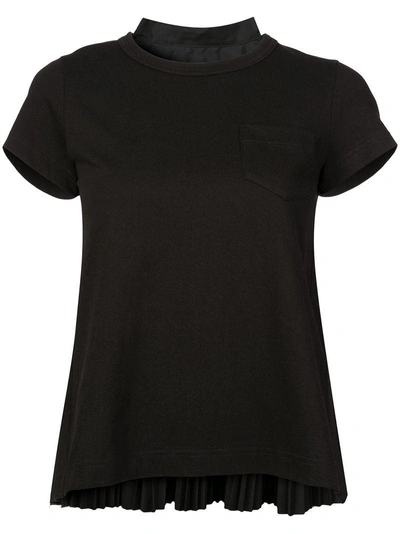 Shop Sacai Pleated Back T-shirt - Black