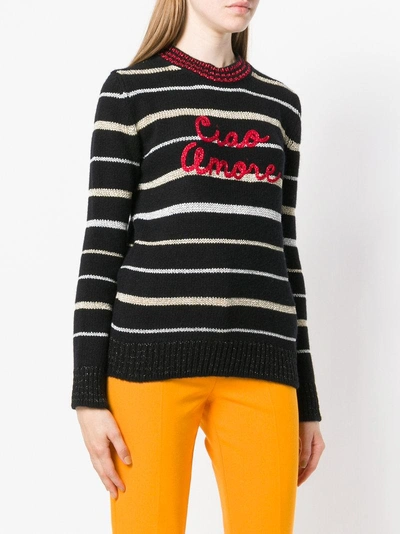 Shop Giada Benincasa Ciao Amore Lurex Stripe Sweater