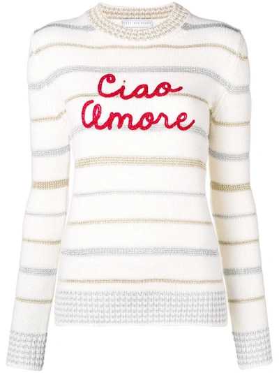 Shop Giada Benincasa Ciao Amore Lurex Stripe Sweater