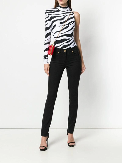 Shop Versace Zebra Print Bodysuit - White