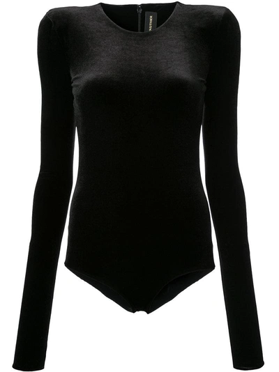 Shop Alexandre Vauthier Velvet Bodysuit In Black