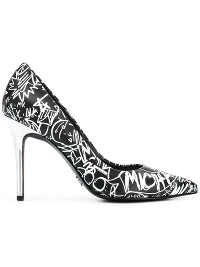 Michael Michael Kors Claire Logo Graffiti Pumps - Black | ModeSens